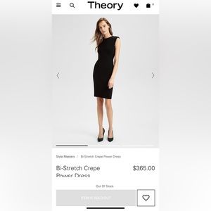NWT Theory Bi-Stretch Crepe Power Dress